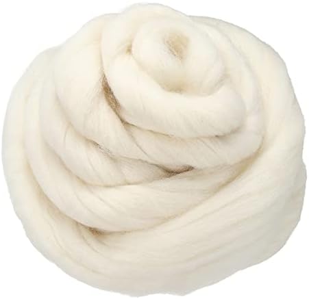 Tvlar krema bijela 100g vuna vlakna roving felling igla za iskrivanje vune za diy ručno predenje