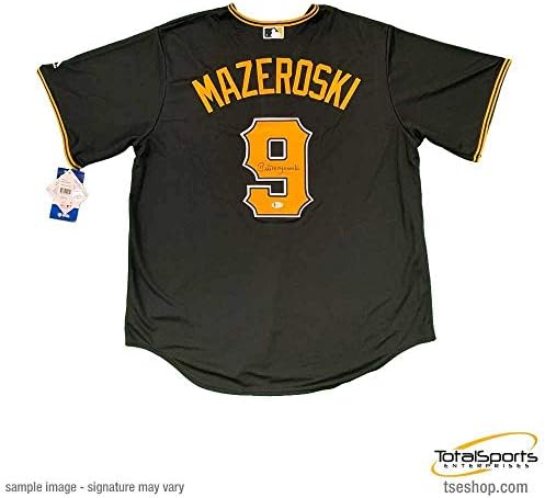 Bill Mazeroski autogramirani Autentični Pittsburgh Pirates Black Jersey - Autografirani MLB dresovi