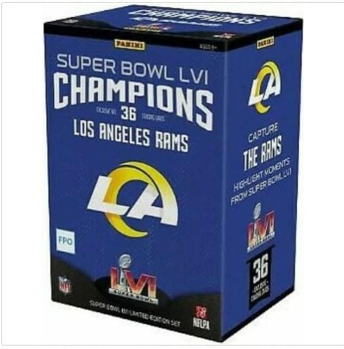 Tvornički zapečaćen 2022. Panini Los Angeles Rams NFL Super Bowl LVI prvaci s ograničenom izdanjem 36-karte-neotvoreni Blaster