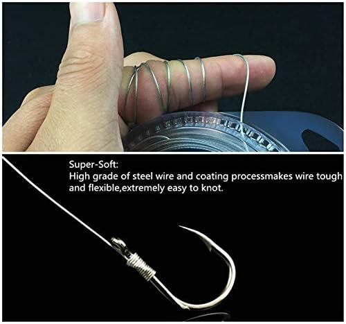 Mimilure 10 lb-200 lb ribarske linije vođa žica vinil obložena žica od nehrđajućeg čelika 10 metara, s 12pcs Crimpp-om rukava