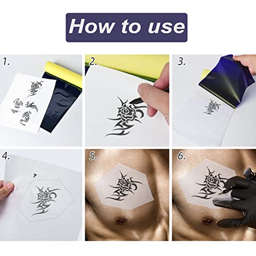 Prijenos papira, beoncall 30pcs tetovaža šablona za prijenos papira 4 sloja toplinski šablonski papir a4 veličina DIY tetovaža