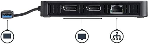 Startech.com USB 3.0 Mini Dock - Dvostruki monitor USB -A priključna stanica s DisplayPortom 4K 60Hz Video & Gigabit Ethernet