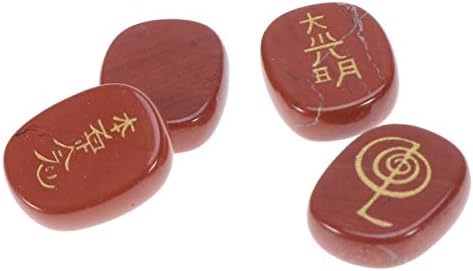 Doitool crvena jasper čakra gemestone kristalno kamenje džepno kamenje za reiki masažu tamno crveni stil3