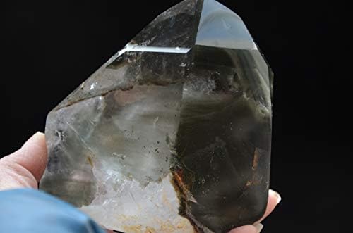 Pravi tibetanski Himalajski visoki visinski prozirni kristal sa 6 strana zeleni Fantomi kvarcna točka 4,52 inča Duhovno iscjeljivanje