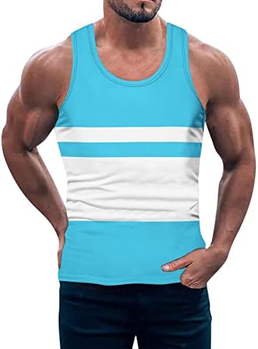 HDDK ljetni tenk vrhovi za muške boje blok patchwork sportski vitki fit majica bez rukava atletski trening mišićni tenkovi