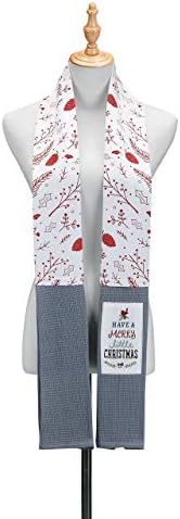 Merry Little božićna pewter siva 68 -inčna pamučna tkanina ručnik ručnik boa