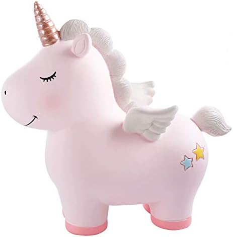 Yeirve Veliki Unicorn Piggy Bank za djecu od djevojke, smola ružičasti novčić Piggy Bank, Djevojke Piggy Bank za djecu, najbolji