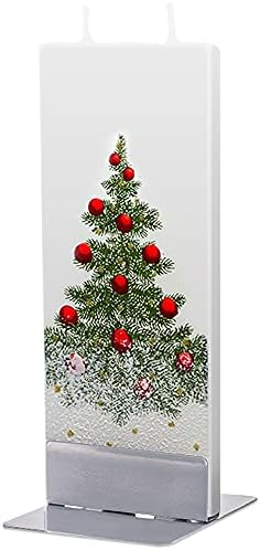 Ručno izrađena božićna svijeća - klasično božićno drvce i ukrasi | svijeća bez mirisa, otporna na kapanje i bez dima s 2