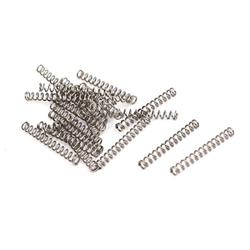 UxCell kompresija opruga, 304 nehrđajući čelik, 3 mm OD, 0,5 mm veličina žice, duljina 25 mm, srebrni ton, 20pcs