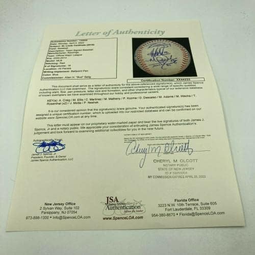 2018 St. Louis Cardinals tim potpisao je bejzbol Major League s JSA CoA - Autografirani bejzbol