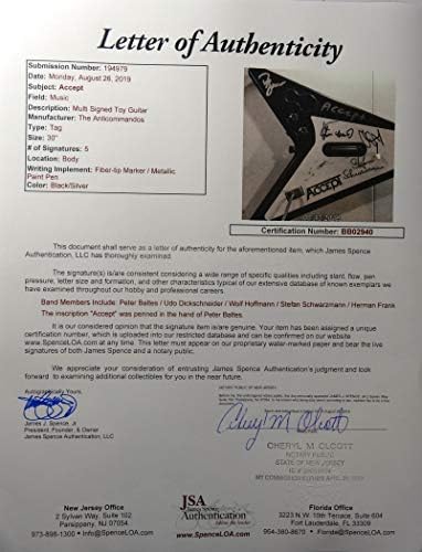 Potpisano prihvaćanje w/UDO autogramiranog kontrolera gitare leteći v jsa loa bb02940