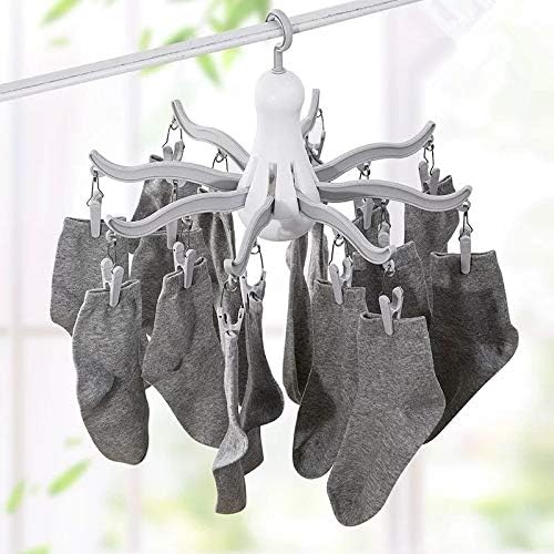 ; Sklopiva kapaljka i vješalica za kapaljke / viseća sušilica - 16 kopči za sušenje čarapa, 1 pakiranje u sivoj boji
