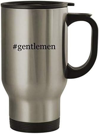 Knick Knack Pokloni Gentlemen - Putnička šalica od nehrđajućeg čelika od 14oz, srebro