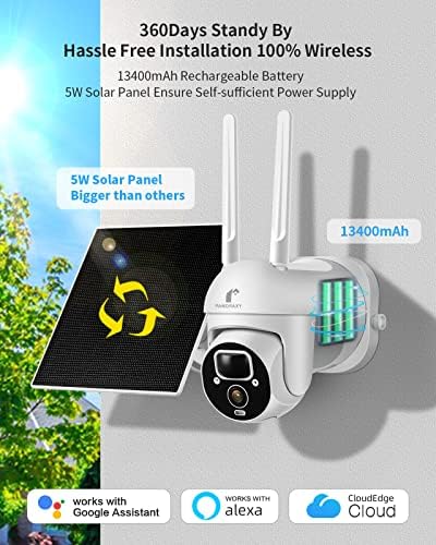P PANORAXY 2,5K 4MP Solarna sigurnosna kamera Bežična vanjska 360 ° View 2,4G WiFi Home Ptz kamera, baterija za noćni vid
