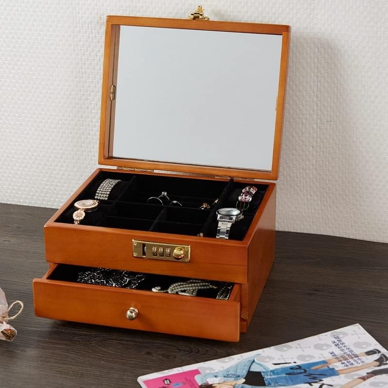 Heeqing AE205 kutija za nakit za satove s bravom, drvena kutija s kombiniranim zaključavanjem, ordinatorska kutija Organizatorska