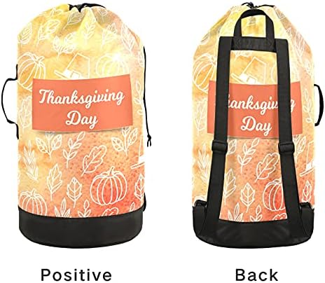 Torba za rublje za Dan zahvalnosti, ruksak za rublje za teške uvjete rada s naramenicama i ručkama, putna torba za rublje