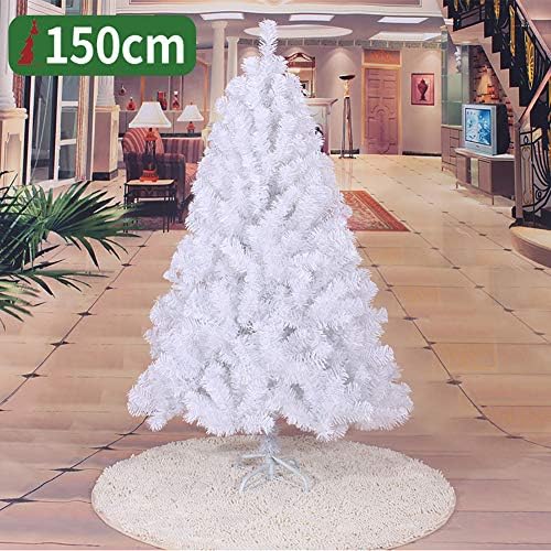 5ft Premium Umjetno božićno drvce, osvijetljeno ekološko PVC Xmas Tree Pine Tree W/Metal Stand za odmor za odmor, lako sastavljanje-bijela