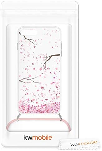 KWMobile Crossbody futrola kompatibilna s Apple iPhone 7 Plus/iPhone 8 plus remen za kućište - cvjetovi trešnje ružičasto/tamno
