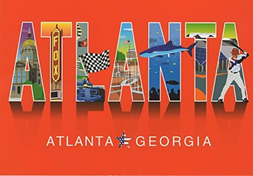 Atlanta, Georgia razgledni paket od 4 razglednice s Akvarijem Georgia, Centrom za građanska i ljudska prava, Martin Luther