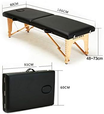 ZJDU prijenosni masažni stol SPA krevet, vrhunska memorijska pjenasta tablica - Podesiv visina 2 nabora za masažu od 2, prijenosni