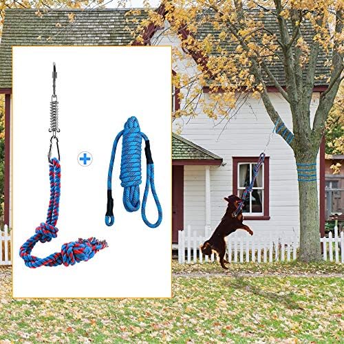 Vanjski viseći igračka za pseće pse - interaktivna igračka za pse izdržljiva proljetna igračka za pse za srednje do velike