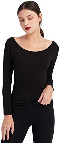 MCILIA Ženska ultra tanki modalni termički baselarski gornji kašik donje košulje dugi rukav donji rukavac