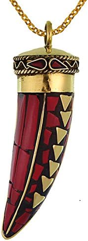 Mesingano crveno smeđe privjesak sabnjeni sabljni zlatni mozaik pločice trokuti lanac nikl bez kamena mesing