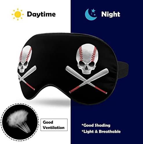 Baseball lubanja i šišmiši maska ​​za spavanje mekane prijenosne maske za oči s podesivim remenom za muškarce žene