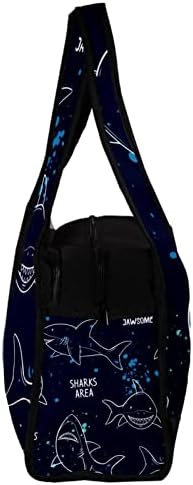 Ručno nacrtani morski psi Travel Duffel Bag Sportska torba za teretanu vikend preko noći torba za žene muškarce