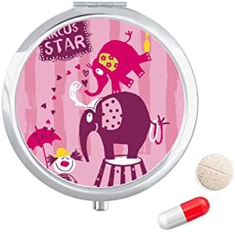 Cirkuska zvijezda klaun Slon ružičasta kutija za tablete džepna kutija za pohranu lijekova spremnik za doziranje
