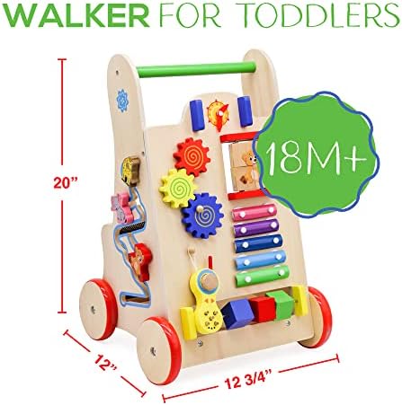 Baby Push Walker - Centar za aktivnost drvenih igračaka za mališani - sjednite da stojite igračka za hodanje za bebe koje