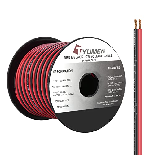 Tyumen 50ft 14/2 mjerača crveni crni kabel spajanje električne žice LED trake ekstenzijske žice 12V/24V istosmjerni kabel,