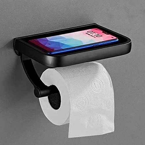 Kefeabsr držač toaletnog papira s policom telefona, svemirski aluminij, ljepilo ili vijak zidni nosač toaletnog tkiva kotrljač