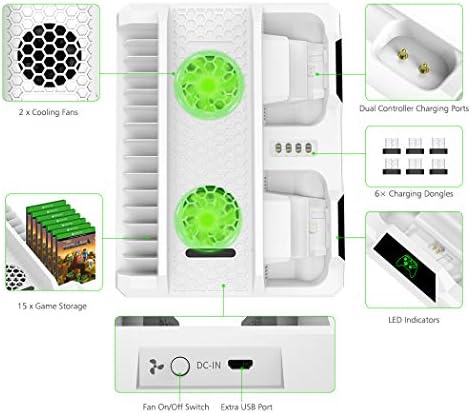 Okomiti stalak za hlađenje za Xbox One/S/X, OIVO ventilator za hlađenje s LED indikatorima za punjenje regulatora za punjenje