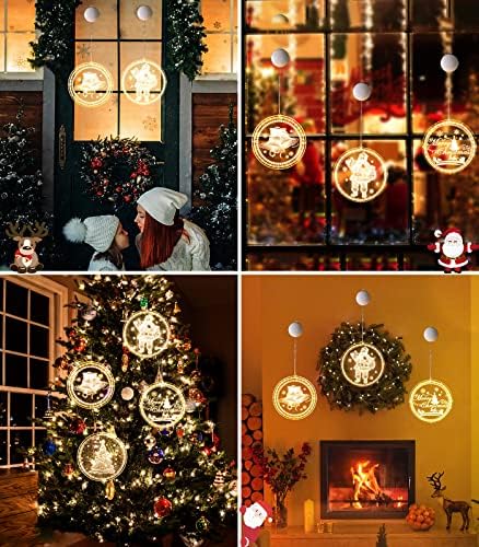 Božićni prozori ukrasi velikih batternih LED božićno svjetlo za prozore vanjski unutarnji ukrasi Vise 3D svjetla za zidnu