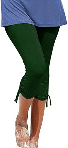 Ženske klasične noge Capri hlače Summer String bočno mekane rastezane hlače hlače plaža odmor casual dužine hlača