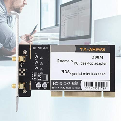 ASHATA PCI Network kartica, bežična WiFi kartica AR9220 300M PCI Desktop PC Dvo-opseg 2,4/5GHz bežična mreža bežične mreže,