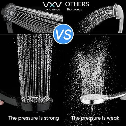 VXV ručna glava za tuširanje visokog tlaka, 12 postavki za sprej Ručno drže glave tuševa s načinom uštede vode, 4,85 Set