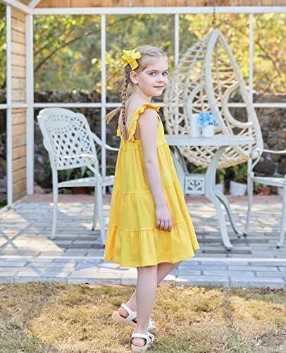 Djevojčice Ljetne haljine bez rukava Kauzalna cvjetna plaža Sundress Rasina Swing Princess haljina s ruffle rukavom 2-8T