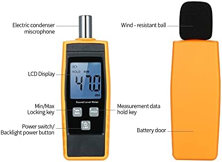 ZYZMH LCD Digitalni mjerač razine zvuka DB Meteri 30-130DBA Alat za mjerenje volumena buke