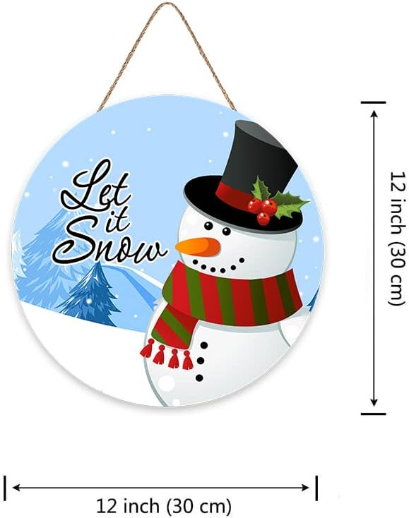 Sretan božićni natpis drveni ostavi snježni snježni zimski prizor rustikalni drveni znak Božić viseći dekor drveni zidni