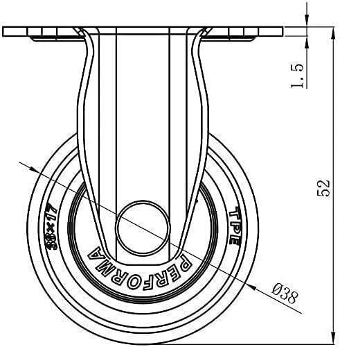 Nianxinn kotači tanjura Univerzalni kotač 1 inčni guma MUME MUTE 15 inčni kotač za stolić za kavu s kočnicama od 2 inča police
