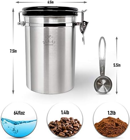 Zapečaćeni spremnik za kavu od nehrđajućeg čelika - spremnik za kavu od nehrđajućeg čelika s kutlačom-značajke uključuju