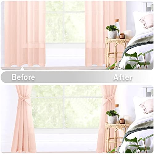 Hiasan čiste zavjese za spavaću sobu s vezama, lagano filtriranje prozračno voile zavjese lagane gromotne prozorske zavjese