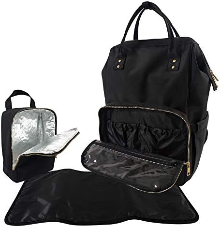 Hudson Baby Unisex Baby Premium Pelena, torba za presvlačenje i vrećicu za boce, crna, jedna veličina