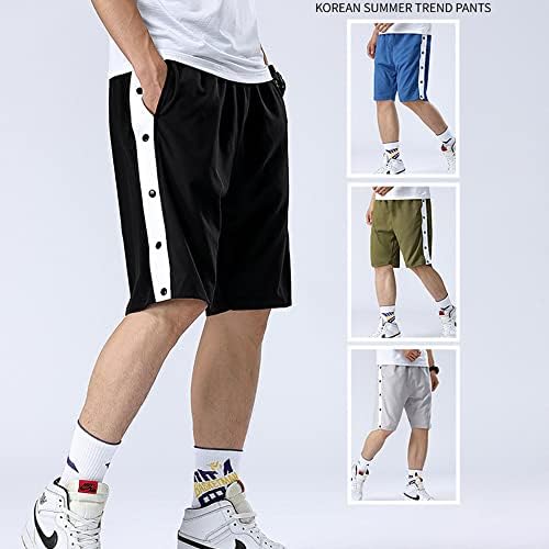 Muške košarkaške kratke kratke hlače suza atletske kratke hlače bočno visoko podijeljeno gumb za mlade prugaste za mlade