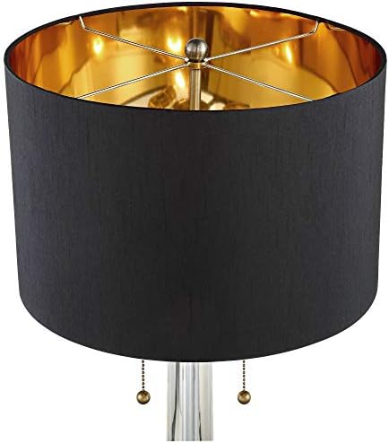 Bečka tradicionalna luksuzna stolna svjetiljka punog spektra visoka 30 inča s kristalnim stupom antikni mesing zlato crni