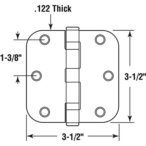 Proizvodi za glavnu liniju U 1156953 Zglobovi vrata Komercijalni glatki okretni ležaj 2 kuglični ležaj, 3-1/2 in. X 3-1/2