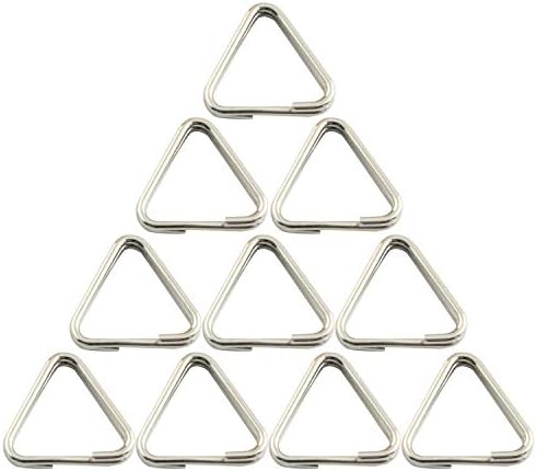10pcs trokutasti privjesak za ključeve od nehrđajućeg čelika 1mm žica 12mm privjesak za ključeve za ukrašavanje privjesaka