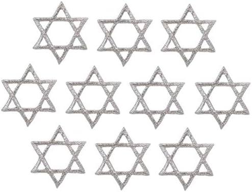 2 inča - srebro - Hanuka - židovska zvijezda Davida - Vezeno željezo na flasteru